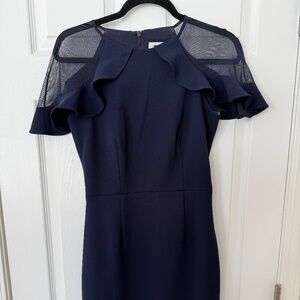 Navy Knee-Length Formal Dress